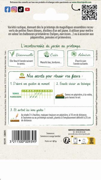 Fleurs - Myosotis des Alpes Bleu - MEDIA_PACKAGING_VERSO
